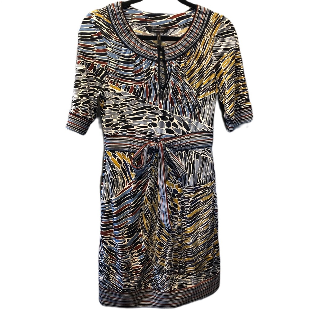 BCBG Max Azeria multi color jersey dress size S